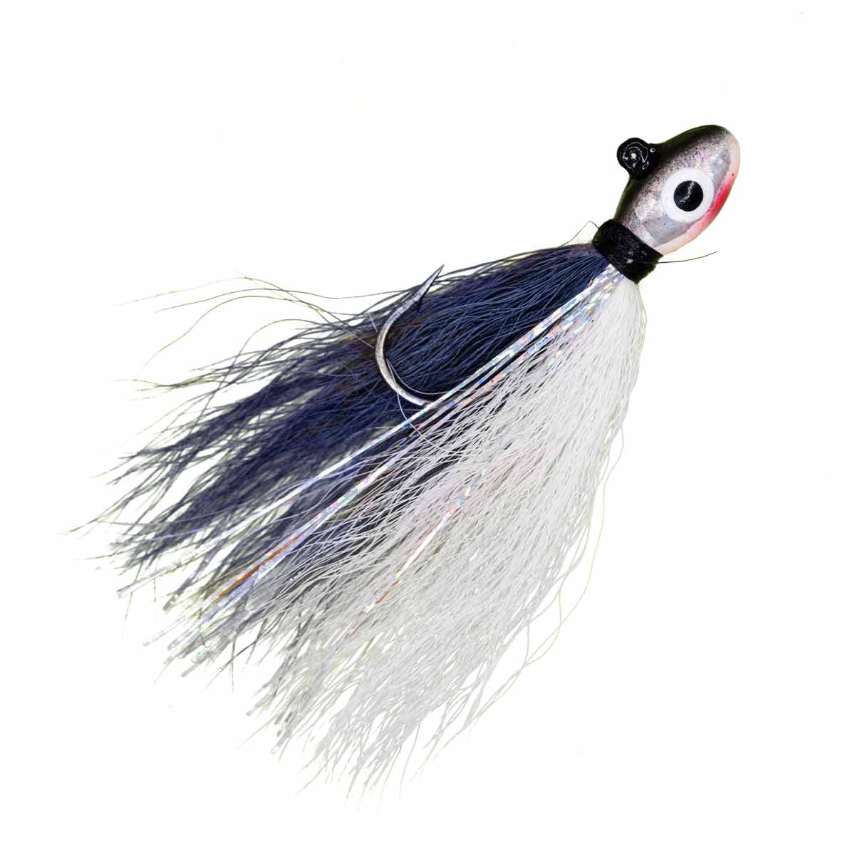 Charlie's Worms Pompano Bucktail Jig in multiple sizes and colors Night Shad Color