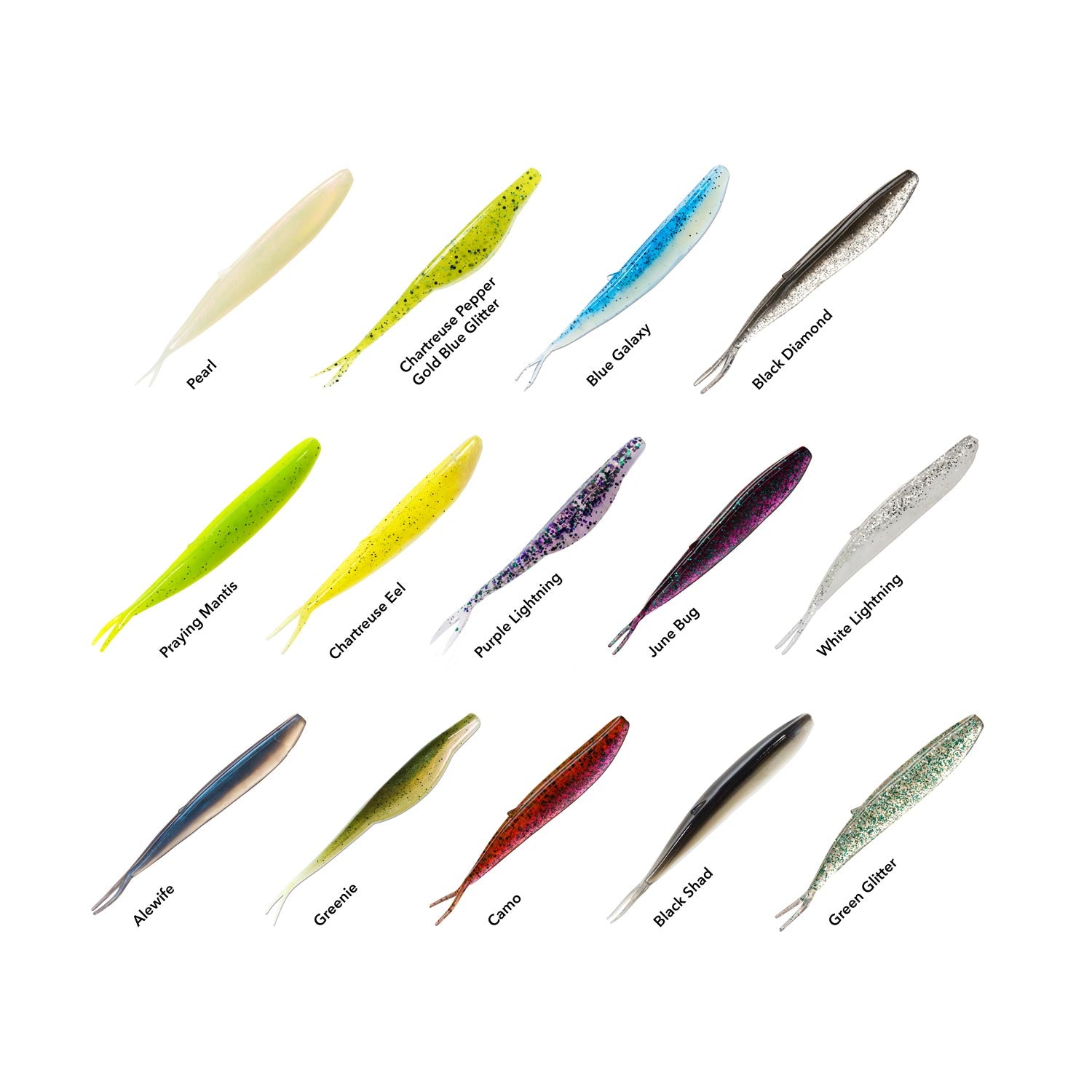 Charlie's Worms Lil' Baby scented soft bait colors
