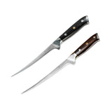 rite angler german steel fillet knives ebony and sandalwood handles