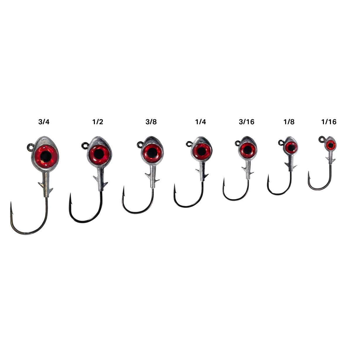 charlie's worms Red Eyed Jig size chart