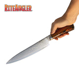 Rite Angler Damascus Chefs Knife Hand