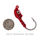 Saltwater Minnow Jig 3/8 Red Size